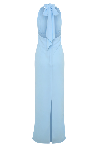Nadine Halter Chiffon Maxi Dress Blue