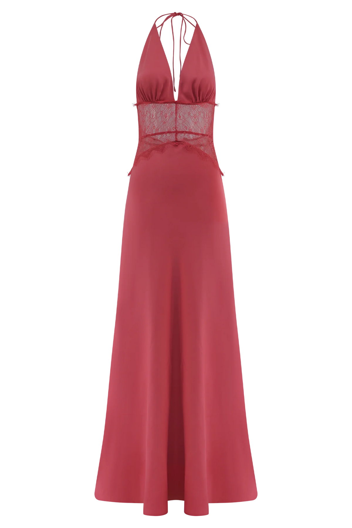 Dinah Lace And Satin Maxi Dress Blush Rose