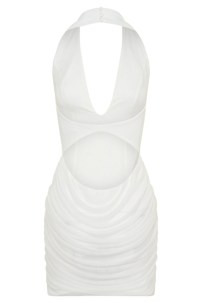 Anari Gathered Scuba Mini Dress White