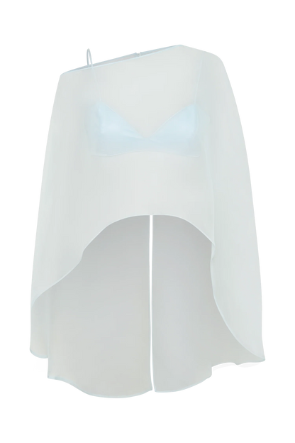 Kirstine Bralette With Chiffon Cape Ice Blue