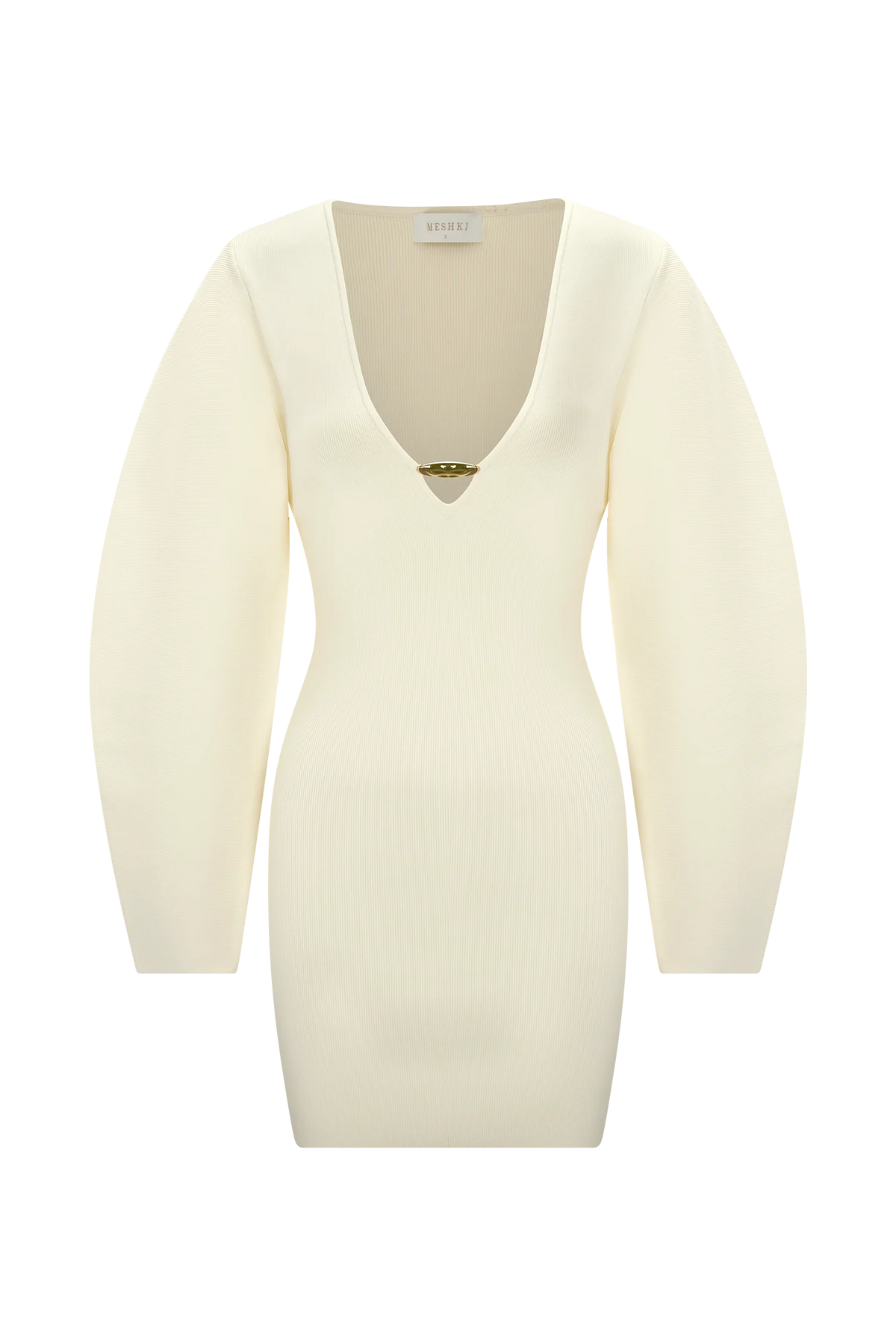 Billy Balloon Sleeve Knit Mini Dress Ivory