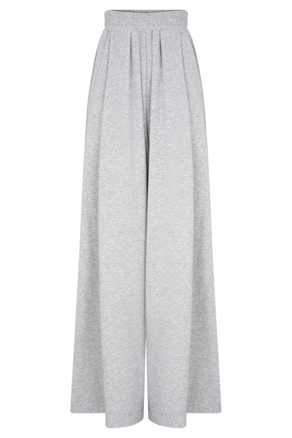 Aspen Gathered Wide Leg Jogger Light Grey Marle