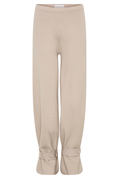 Blaine Knit Cuffed Wide Leg Pants Oat Marle
