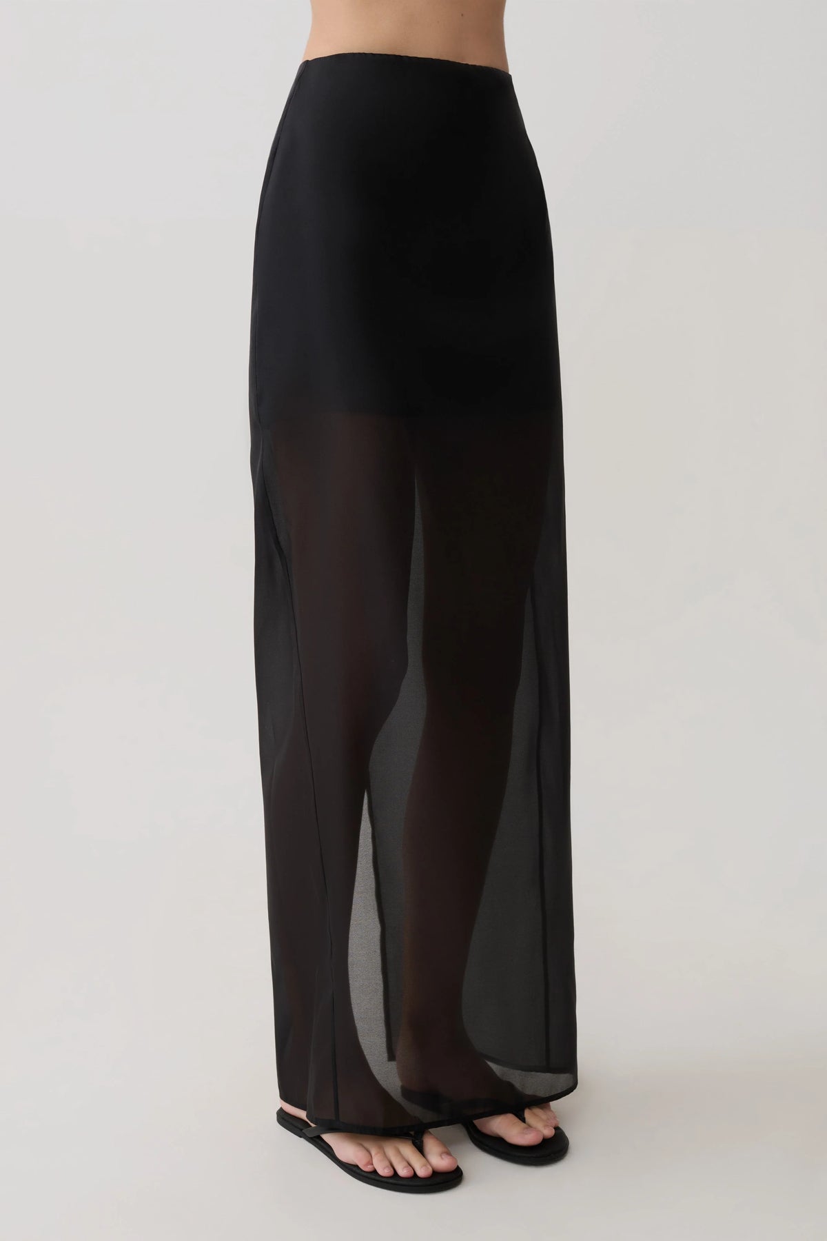Ximena Organza Maxi Skirt Black