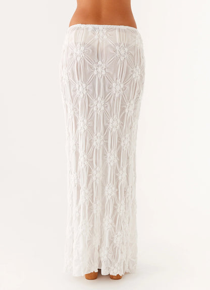 Effortlessly Low Rise Maxi Skirt Ivory