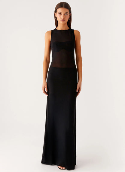 lyria Mesh Maxi Dress Black