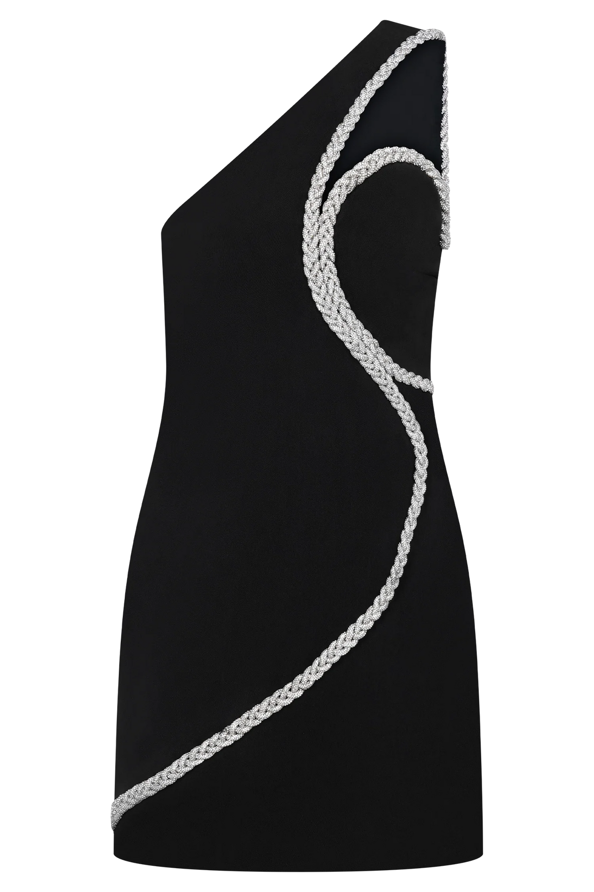 Eleonora Diamante Trim Mini Dress Black