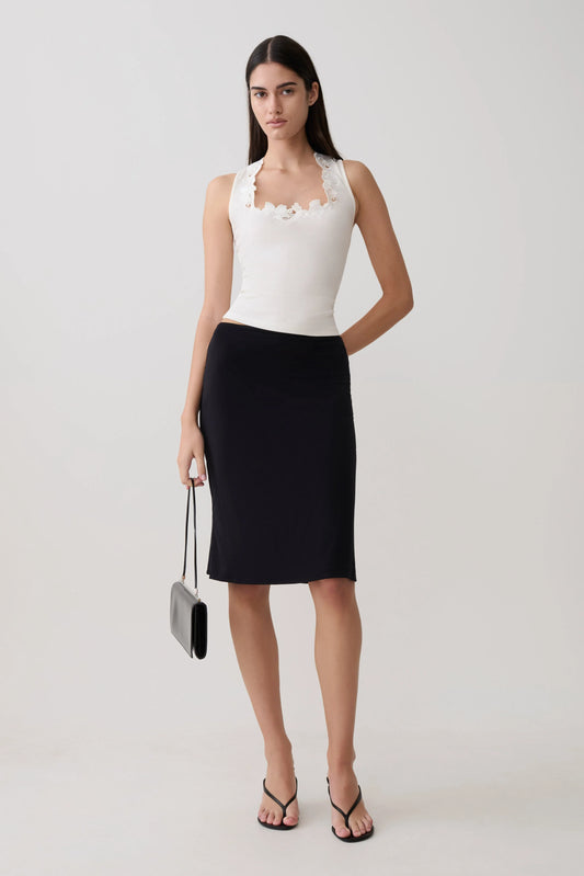 Greer Knee Length Skirt Black